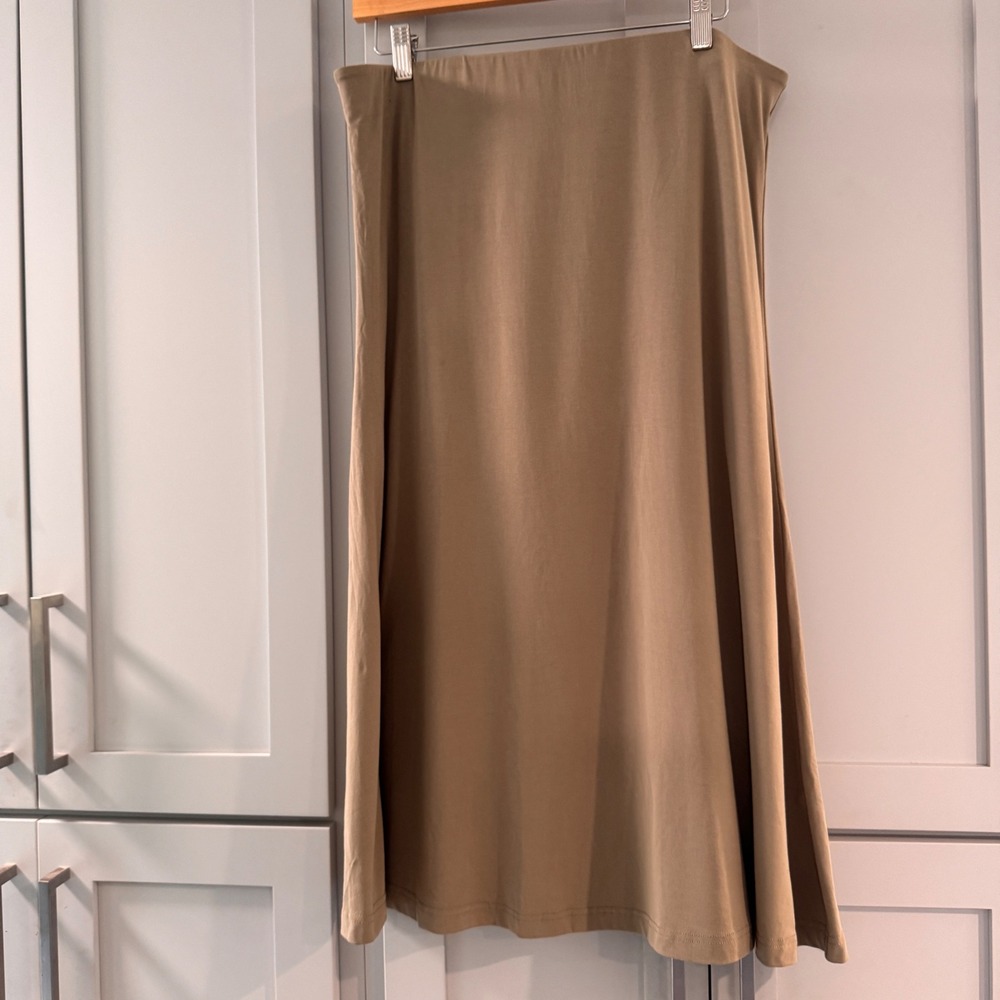 OGL Move Sage Green Viscose Stretch Midi Skirt Large Minimalist A-Line